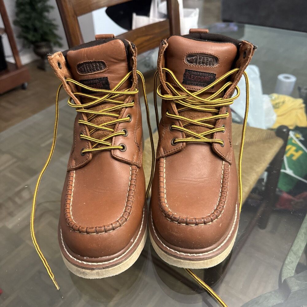 TEXAS STEER Flexcore Comfort System Work Boots Genuine Leather Men's 9M